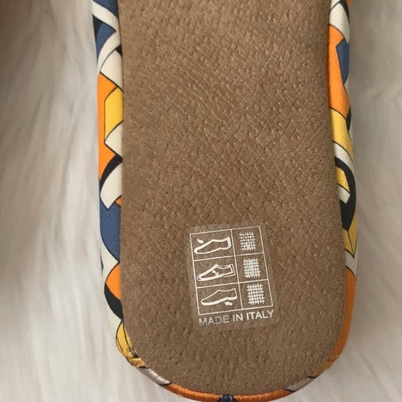 GUCCI Voyage Travel Sain Slippers in Orange/Navy Blue Size US8/EURO38 - Picture 5 of 8